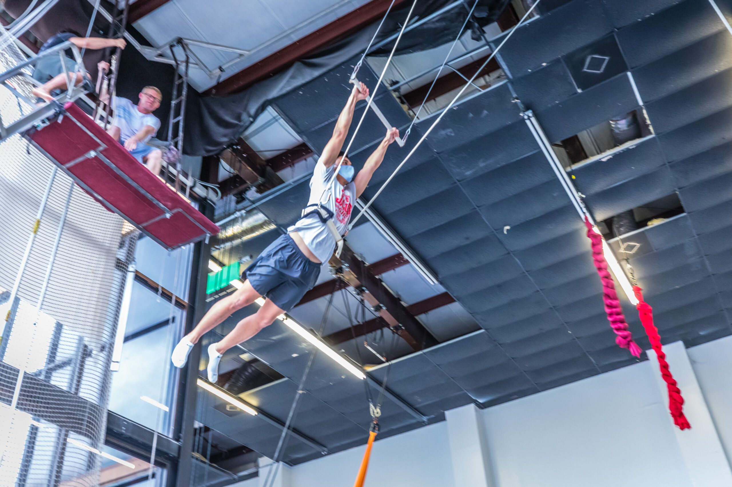 Student on the aerial hoop at Orlando Circus School